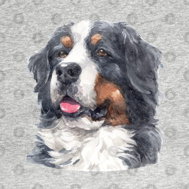 Bernese Mountain Dog Watercolor Art by doglovershirts